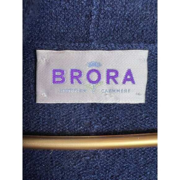 Brora Sweater Womens Cashmere Cardigan Vest Cozy Blue 4-6 - Picture 3 of 13